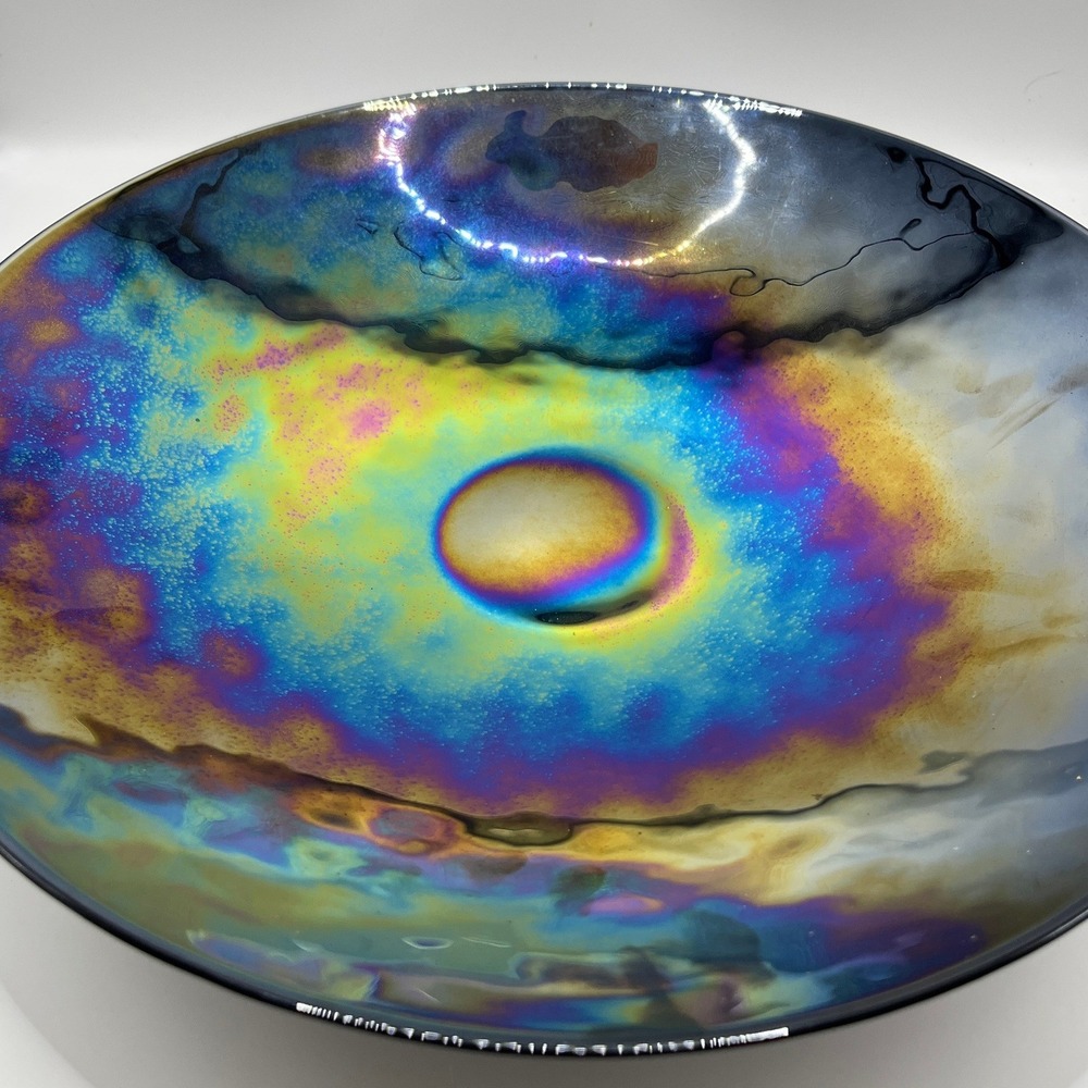 Crate and Barrel Nocturn Murano Glass Centerpiece Bowl